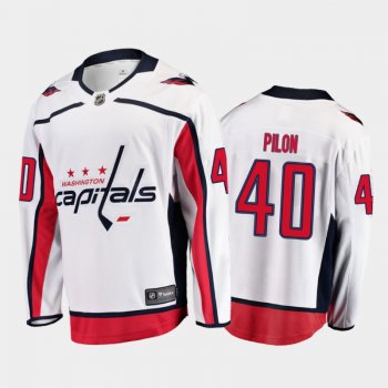 Men's Washington Capitals Garrett Pilon #40 Away White 2021 Jersey