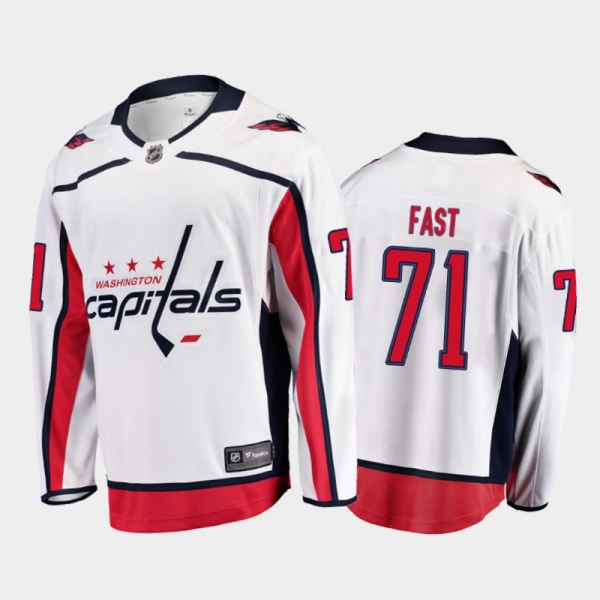 Washington Capitals Jesper Fast #71 Away White 2020-21 Breakaway Player Jersey