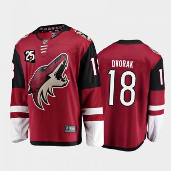 Men's Arizona Coyotes Christian Dvorak #18 25th Anniversary Red Home Jersey