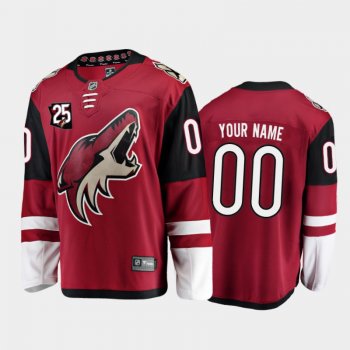 Men's Arizona Coyotes Custom #00 25th Anniversary Red Home Jersey