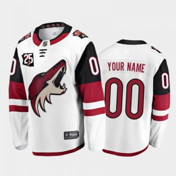 Men's Arizona Coyotes Custom #00 25th Anniversary White Away Jersey