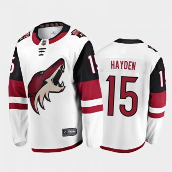 Arizona Coyotes John Hayden #15 Away White 2020-21 Breakaway Player Jersey