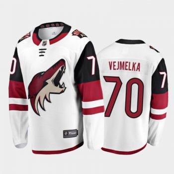 Arizona Coyotes #70 Karel Vejmelka Away White 2021-22 Player Jersey