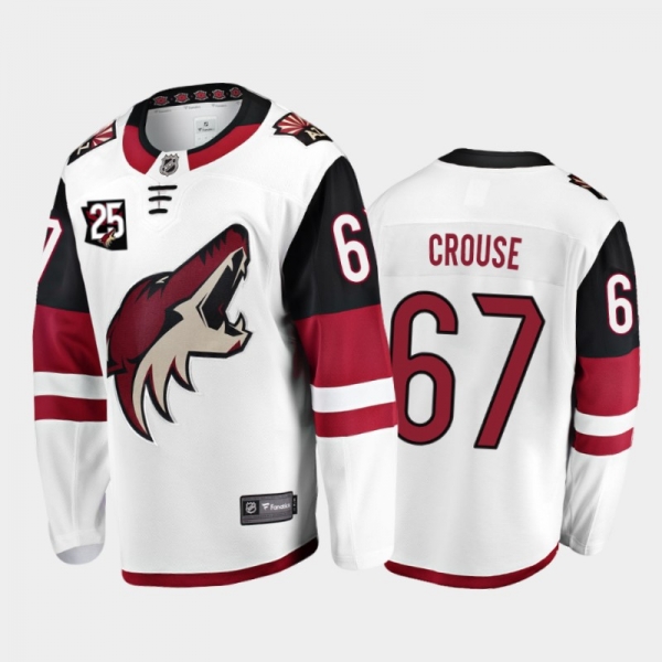 Men's Arizona Coyotes Lawson Crouse #67 25th Anniversary White Away Jersey