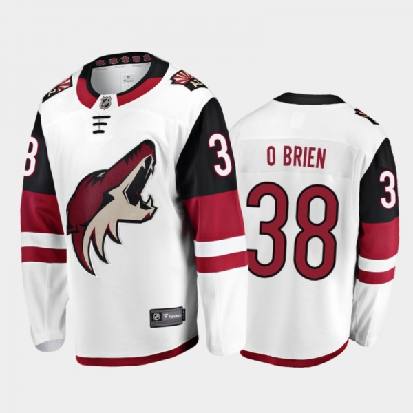 Arizona Coyotes #38 Liam O'Brien Away White 2021-22 Player Jersey