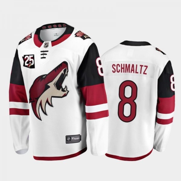 Men's Arizona Coyotes Nick Schmaltz #8 25th Anniversary White Away Jersey