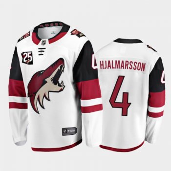 Men's Arizona Coyotes Niklas Hjalmarsson #4 25th Anniversary White Away Jersey