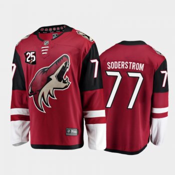 Men's Arizona Coyotes Victor Soderstrom #77 25th Anniversary Red 2020-21 Home Jersey