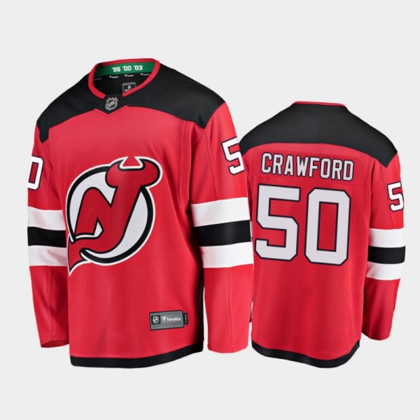 New Jersey Devils Corey Crawford #50 Home Red 2020-21 Breakaway Player Jersey