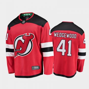 Men's New Jersey Devils Scott Wedgewood #41 Home Red 2020-21 Breakaway Player Jersey