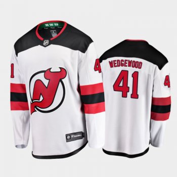 Men's New Jersey Devils Scott Wedgewood #41 Away White 2020-21 Breakaway Player Jersey