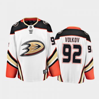 Men's Anaheim Ducks Alexander Volkov #92 Away White 2021 Jersey