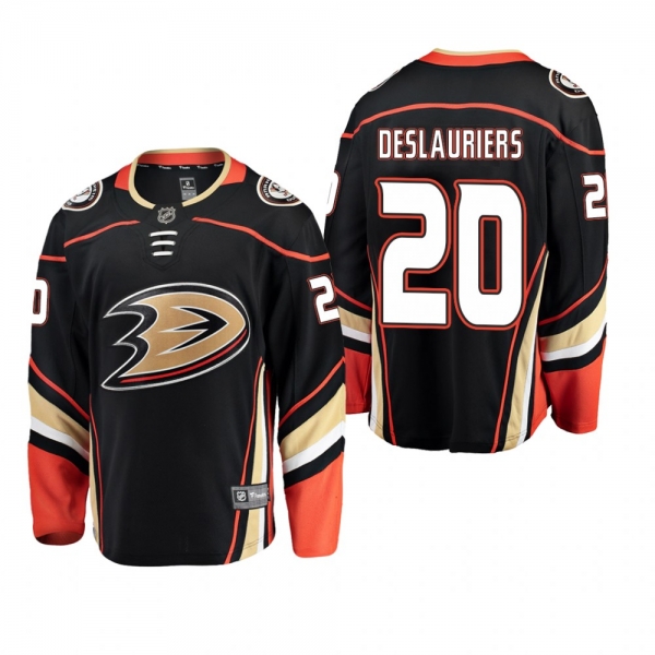 Anaheim Ducks Nicolas Deslauriers #20 Breakaway Player Home Black Jersey