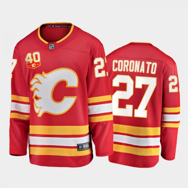 Men Calgary Flames Matthew Coronato #27 Away White 2021 NHL Draft Jersey