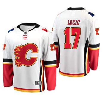 Calgary Flames Milan Lucic #17 Away Breakaway Player White Jersey