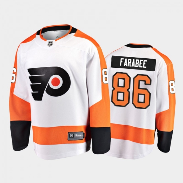 Men's Philadelphia Flyers Joel Farabee #86 Away White 2020-21 Breakaway Player Jersey