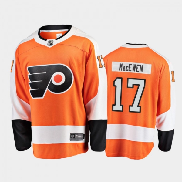 Flyers Zack MacEwen #17 Home 2021-22 Orange Player Jersey