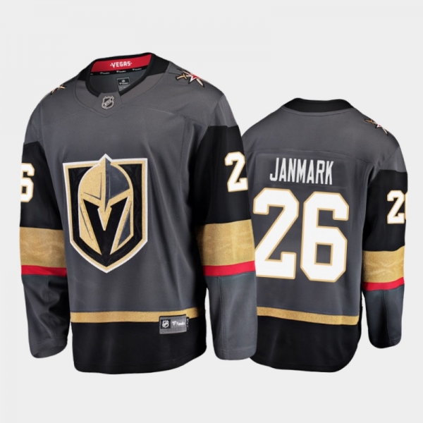 Men's Vegas Golden Knights Mattias Janmark #26 Home Black 2021 Jersey