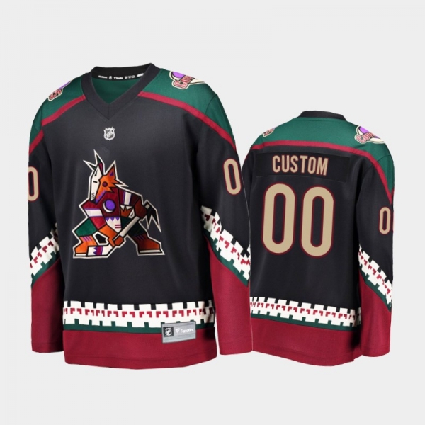 Arizona Coyotes #00 Custom Throwback Kachina Black 2021-22 Home Jersey