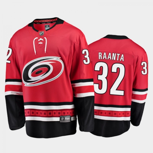 Hurricanes Antti Raanta #32 Home 2021 Red Player Jersey