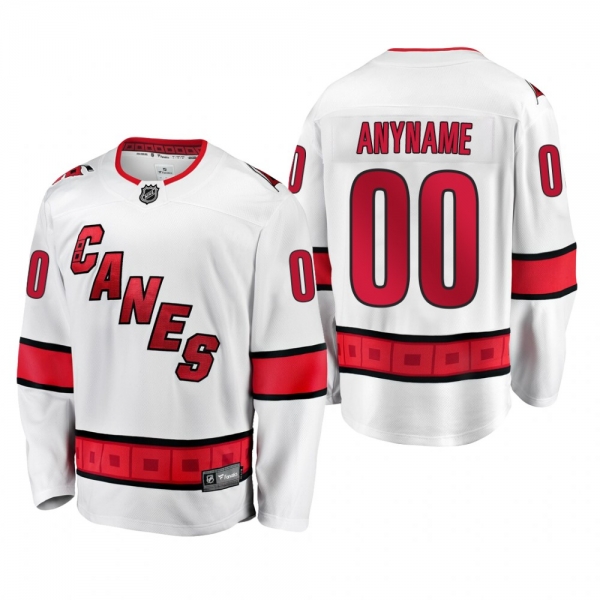 Carolina Hurricanes Custom #00 Away White 2019-20 Breakaway Player Jersey