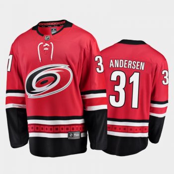 Carolina Hurricanes #31 Frederik Andersen Home Red 2021 Player Jersey