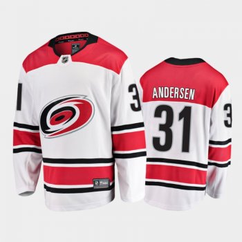 Carolina Hurricanes #31 Frederik Andersen Away White 2021 Player Jersey