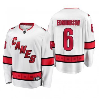 Carolina Hurricanes Joel Edmundson #6 Away White 2019-20 Breakaway Player Jersey