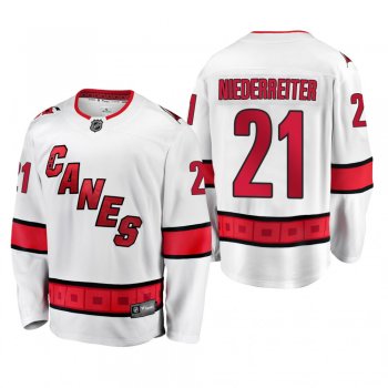 Carolina Hurricanes Nino Niederreiter #21 Away White 2019-20 Breakaway Player Jersey