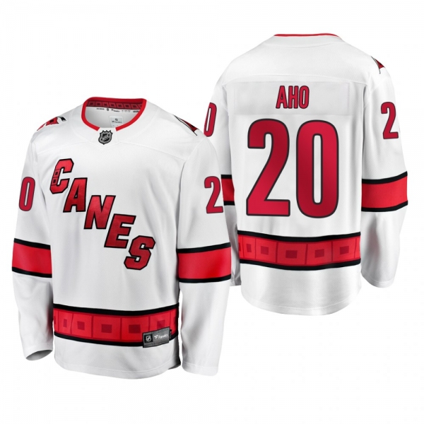 Carolina Hurricanes Sebastian Aho #20 Away White 2019-20 Breakaway Player Jersey