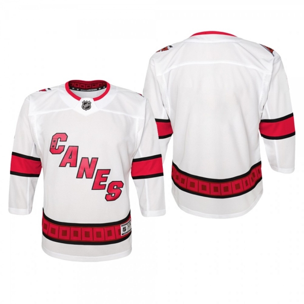 Youth Carolina Hurricanes White Away Premier Jersey