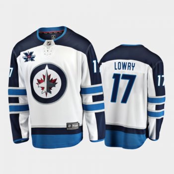 Men's Winnipeg Jets Adam Lowry #17 10th Anniversary White Honor Dale Hawerchuk Away Jersey