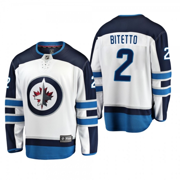 Winnipeg Jets Anthony Bitetto #2 Away Breakaway Player White Jersey