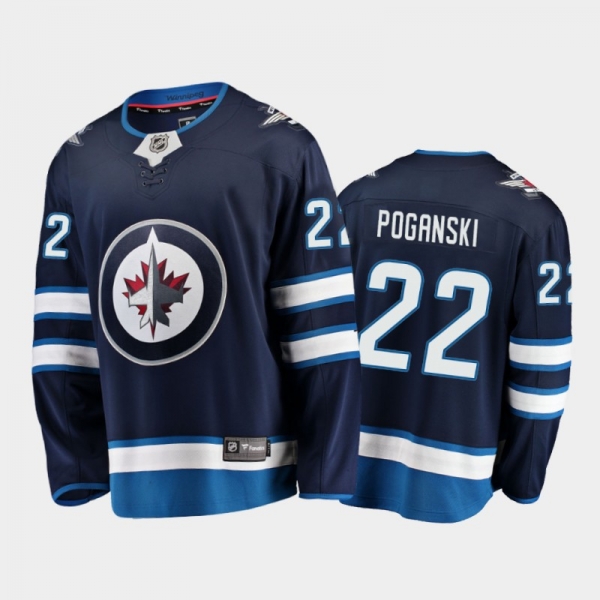 Jets Austin Poganski #22 Home 2021 Navy Player Jersey