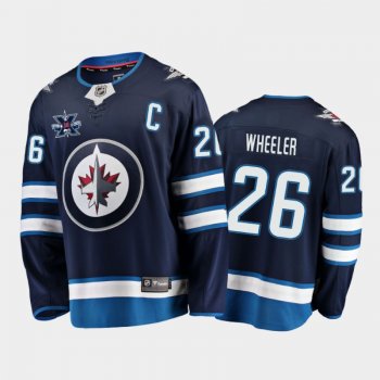 Men's Winnipeg Jets Blake Wheeler #26 10th Anniversary Navy Honor Dale Hawerchuk Home Jersey