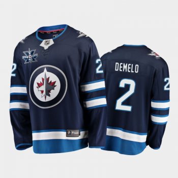 Men Winnipeg Jets Dylan DeMelo #2 Home Navy 2020-21 10th Anniversary Jersey