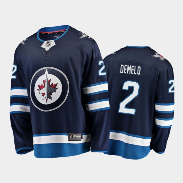 Winnipeg Jets Dylan DeMelo #2 Home Navy 2020-21 Breakaway Player Jersey