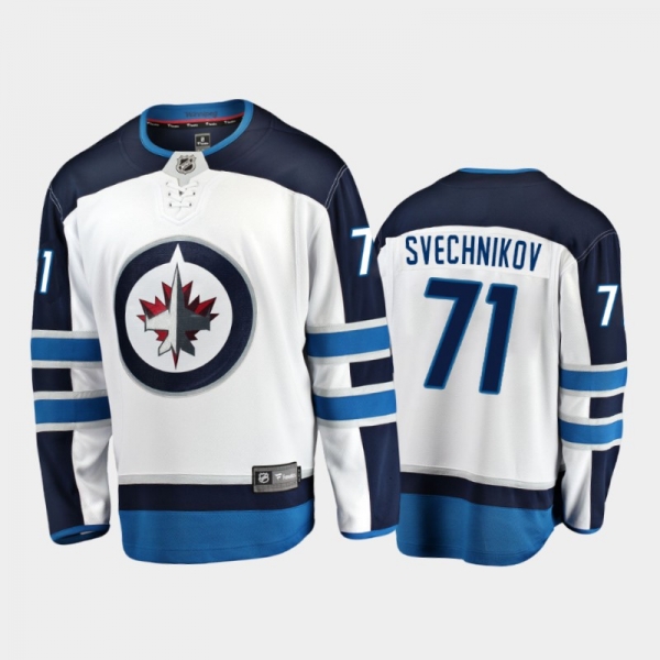 Jets Evgeny Svechnikov #71 Away 2021-22 White Player Jersey