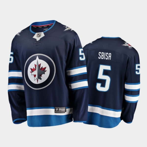 Winnipeg Jets Luca Sbisa #5 Home Navy Breakaway Player Jersey