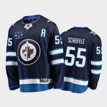 Men's Winnipeg Jets Mark Scheifele #55 10th Anniversary Navy Honor Dale Hawerchuk Home Jersey