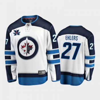 Men's Winnipeg Jets Nikolaj Ehlers #27 10th Anniversary White Honor Dale Hawerchuk Away Jersey