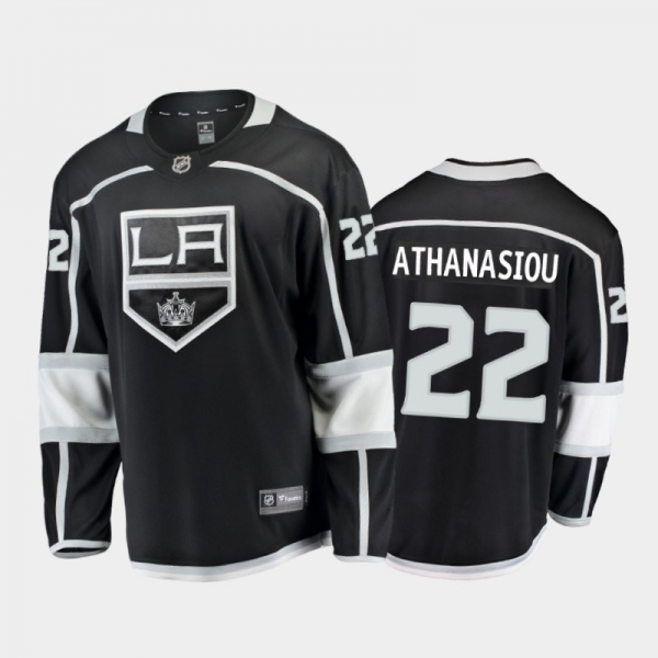 Men's Los Angeles Kings Andreas Athanasiou #22 Home Black 2020-21 Breakaway Player Jersey