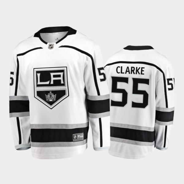 Men Los Angeles Kings Brandt Clarke #55 Away White 2021 NHL Draft Jersey