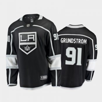 Men's Los Angeles Kings Carl Grundstrom #91 Home Black 2020-21 Breakaway Player Jersey