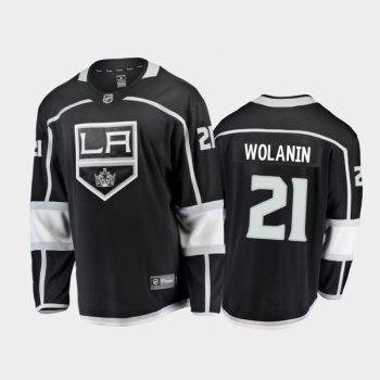 Men's Los Angeles Kings Christian Wolanin #21 Home Black 2021 Breakaway Jersey