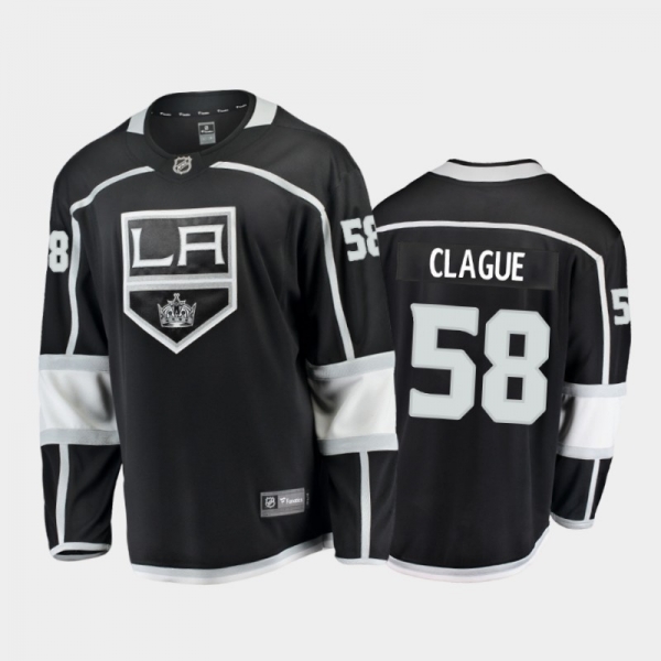 Men's Los Angeles Kings Kale Clague #58 Home Black 2020-21 Breakaway Player Jersey