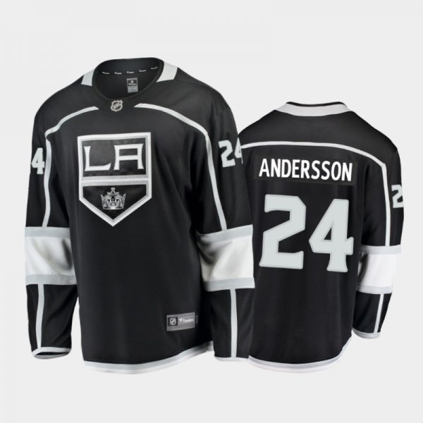 Men's Los Angeles Kings Lias Andersson #24 Home Black 2020-21 Breakaway Player Jersey