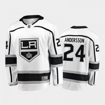 Men's Los Angeles Kings Lias Andersson #24 Away White 2020-21 Breakaway Player Jersey