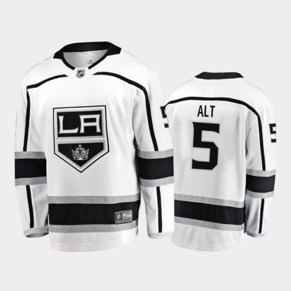 Men's Los Angeles Kings Mark Alt #5 Away White 2020-21 Breakaway Player Jersey