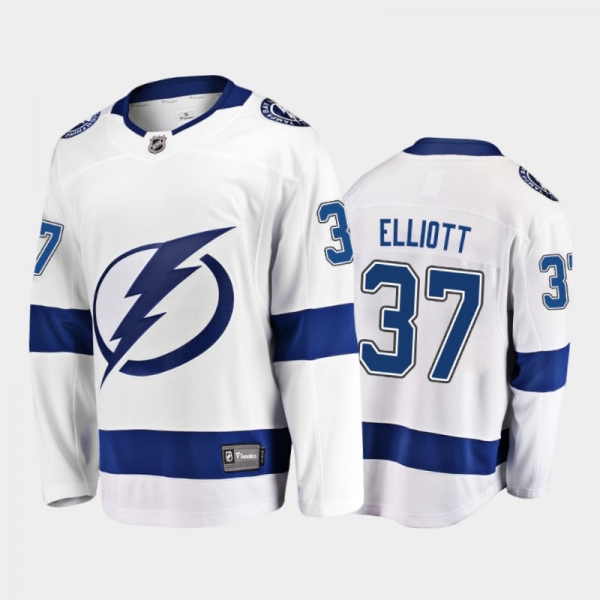 Lightning Brian Elliott #37 Away 2021 White Player Jersey